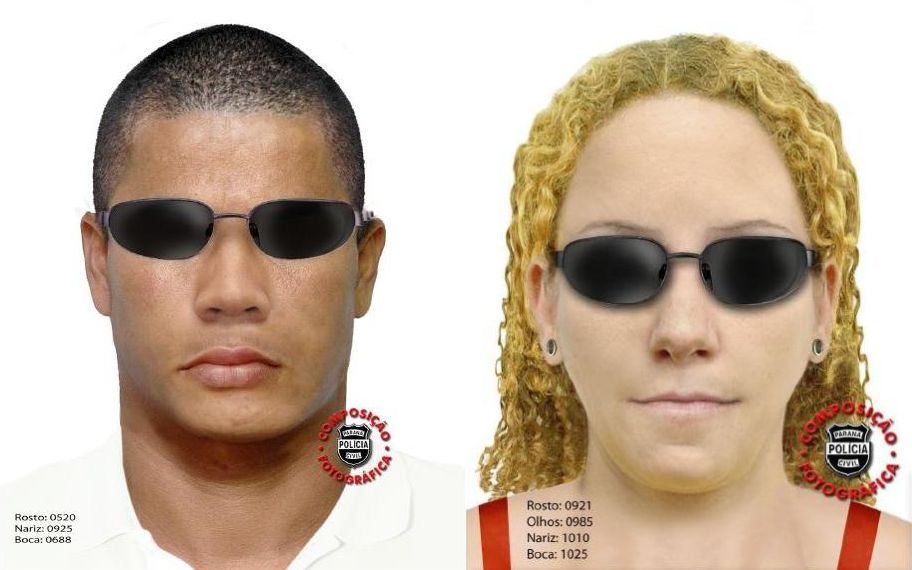 Retratos-falados da dupla suspeita de ter cometido o assalto ao táxi | Instituto de Identificação