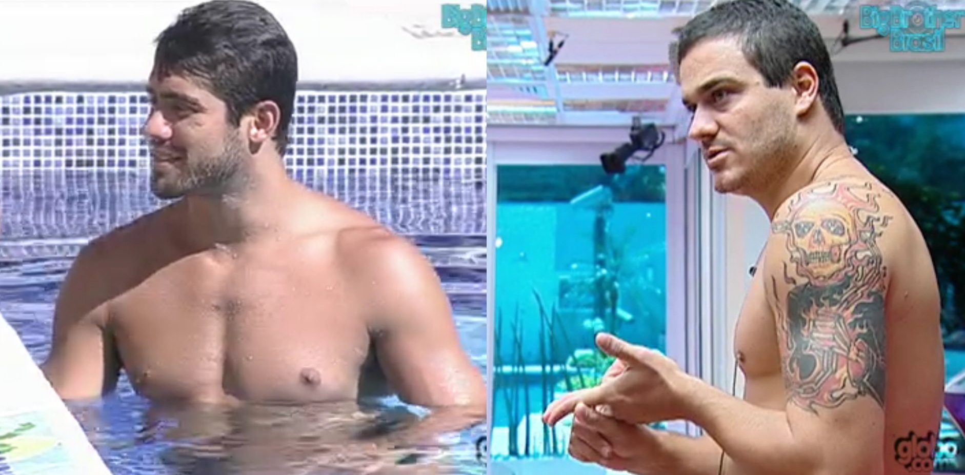 Yuri (à esquerda) e Rafa (dir.) disputam permanência no BBB 12 nesta terça | Reprodução