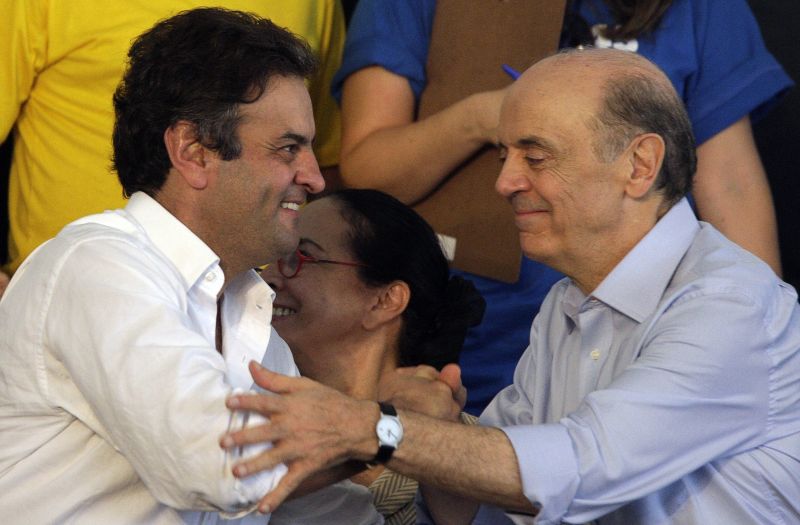 Aécio e Serra: mineiro tem a preferência dos tucanos para a Presidência. Ao paulista, restou a prefeitura | Ricardo Moraes/ Reuters