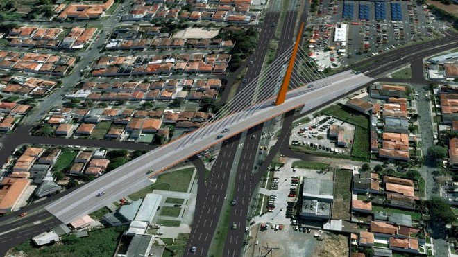 Projeto da ponte estaiada na Av. das Torres também prevê infraestrutura para circulação dos ciclistas. |