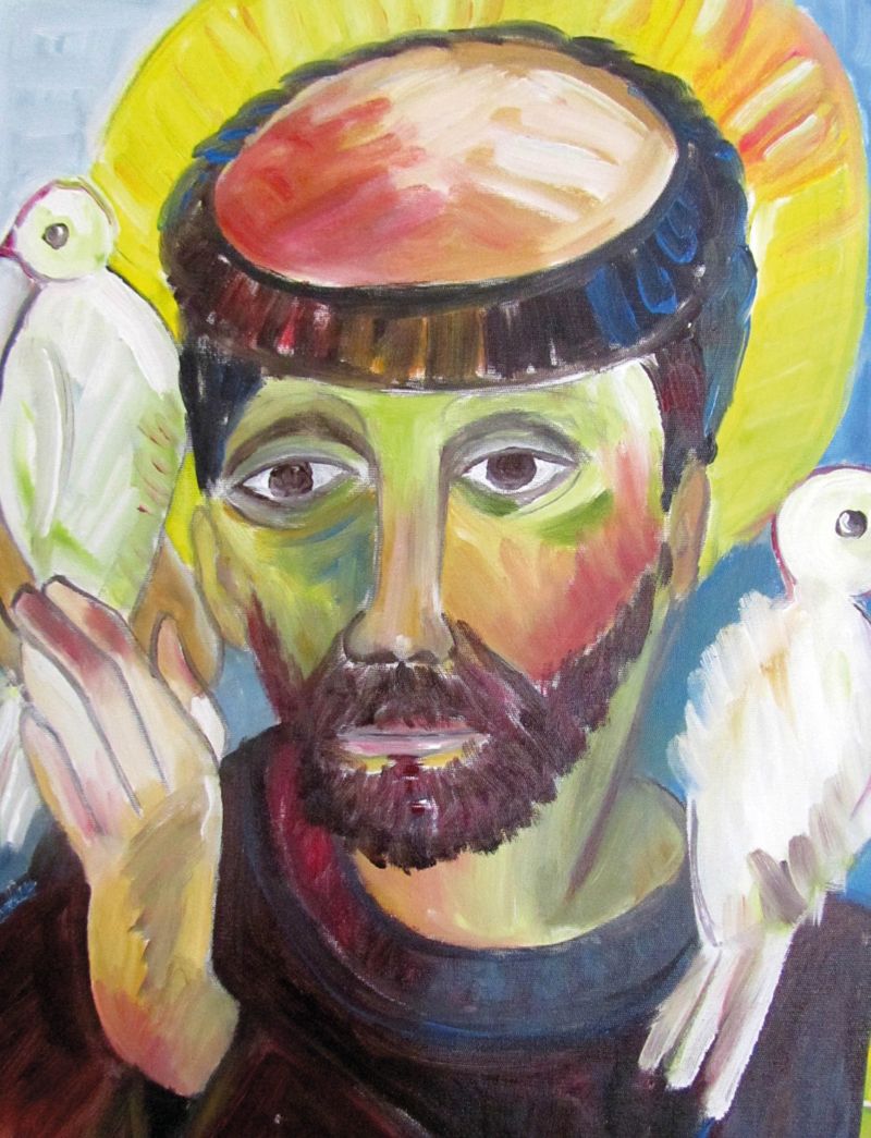 A figura do santo italiano é onipresente na exposição Francisco de Assis O Paradigma da Humanidade, de Lúcia Calluf | Reprodução