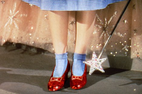 Um dos quatro pares dos sapatos da personagem Dorothy, usados no musical de 1939, foi comprado pela Academia | Reprodução thewizardofoz.warnerbros.com