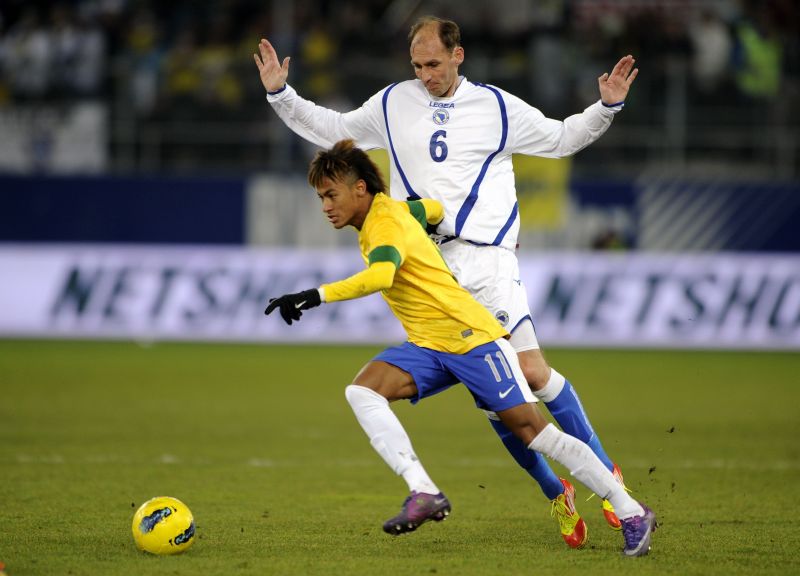 Neymar afirma que Brasil não apresentou a forma ideal de jogar contra a Bósnia | AFP