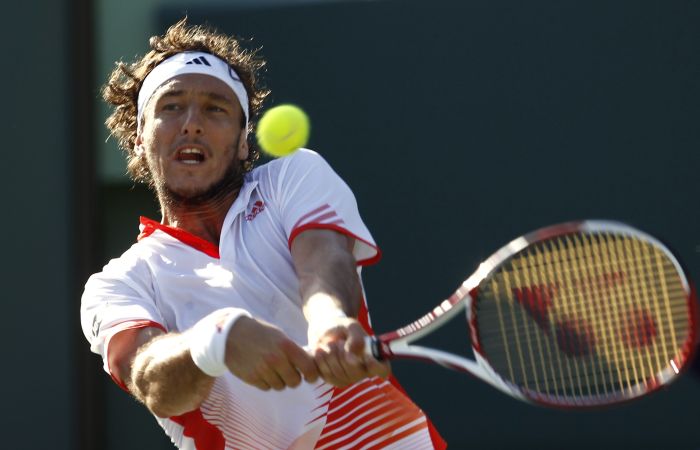 O argentino Juan Monaco comemorou seus 28 anos com a vitória sobre Mardy Fish que o levou às semifinais em Miemi | Kevin Lamarque/Reuters