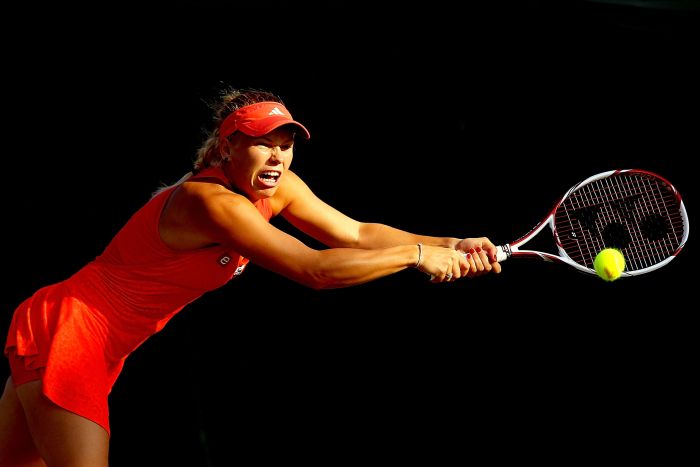 A dinamarquesa Caroline Wozniacki conseguiu em Miami a primeira vitória da carreira sobre Serena Williams | Matthew Stockman/AFP