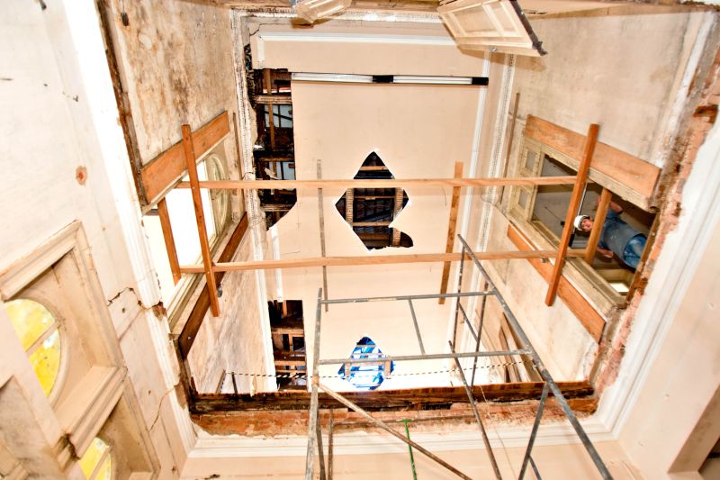 Reforma na estrutura do Museu da Imagem e do Som, bastante comprometida, está em andamento | Henry Milleo/Gazeta do Povo