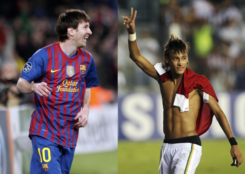 Cinco gols de Messi diante do Bayer Leverskusen inspiraram Neymar nos gols contra o Inter | Gustavo Nacarino e Paulo Whitaker / Reuters