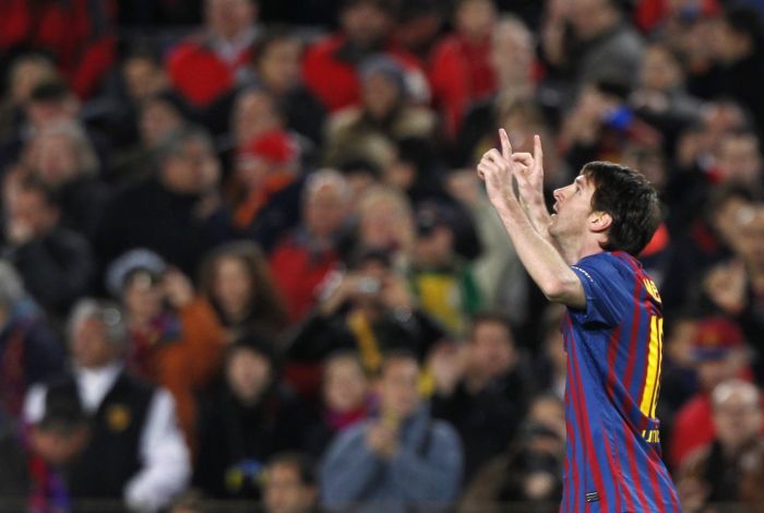 Comemoração de Messi: cena que se repetiu cinco vezes diante do Bayer Leverkusen | Reuters