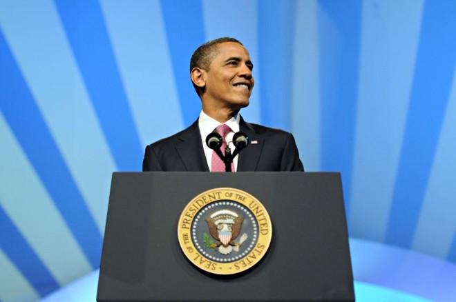Obama sorri durante conferência em Washington: fala mansa e porrete | Jonathan Ernst/ Reuters
