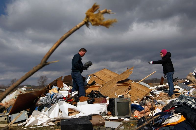 Tornado destruiu casas | AFP