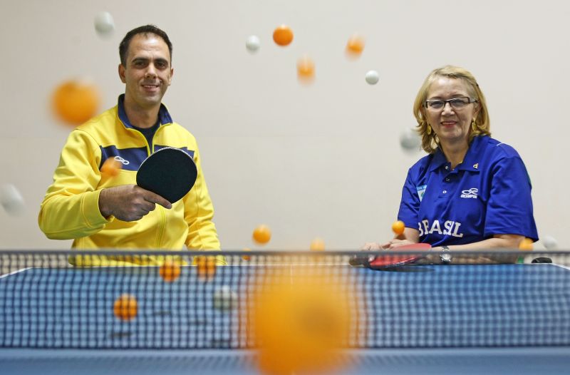 Superação e talento: Claudiomiro Segatto e Maria Luiza Passos são representantes do estado no tênis de mesa nos Jogos Paralímpicos de Londres | Hugo Harada/ Gazeta do Povo
