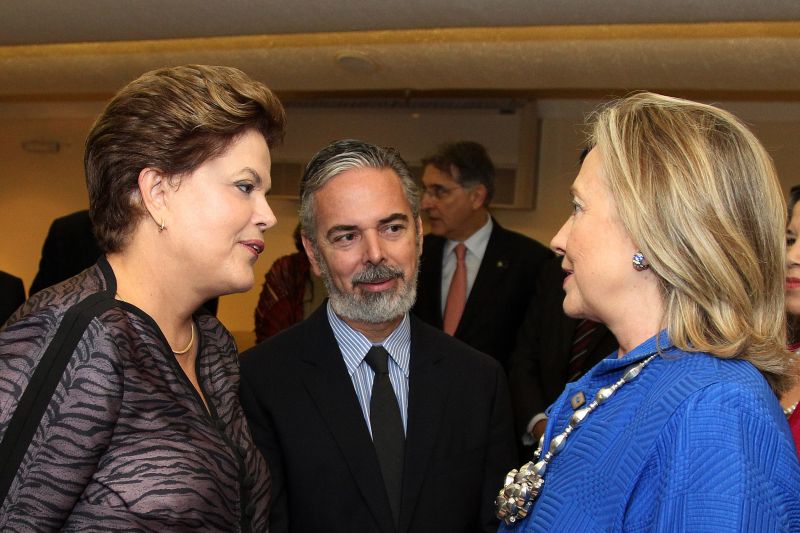 Dilma, Hillary Clinton e o ministro Antonio Patriota: para a secretária de Estado norte-americana, presidente brasileira estabeleceu padrão mundial de transparência | Roberto Stuckert Filho/Presidência