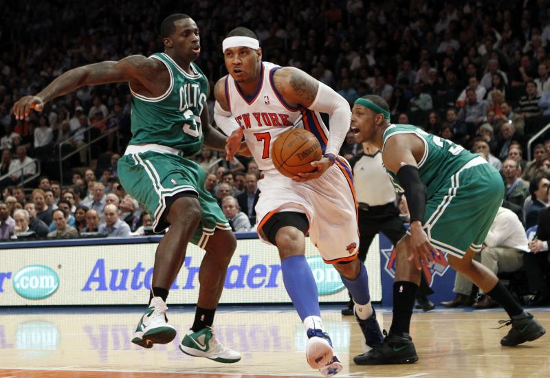 Carmelo Anthony fez um triple-double na vitória do New York Knicks sobre o Boston Celtics | Reuters