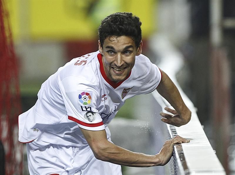 Jesús Navas comemora gol na vitória do Sevilla sobre o Mallorca | EFE