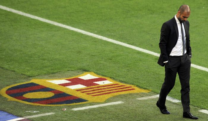 Guardiola na saída do Camp Nou, após derrota do Barça para o Real | Reuters