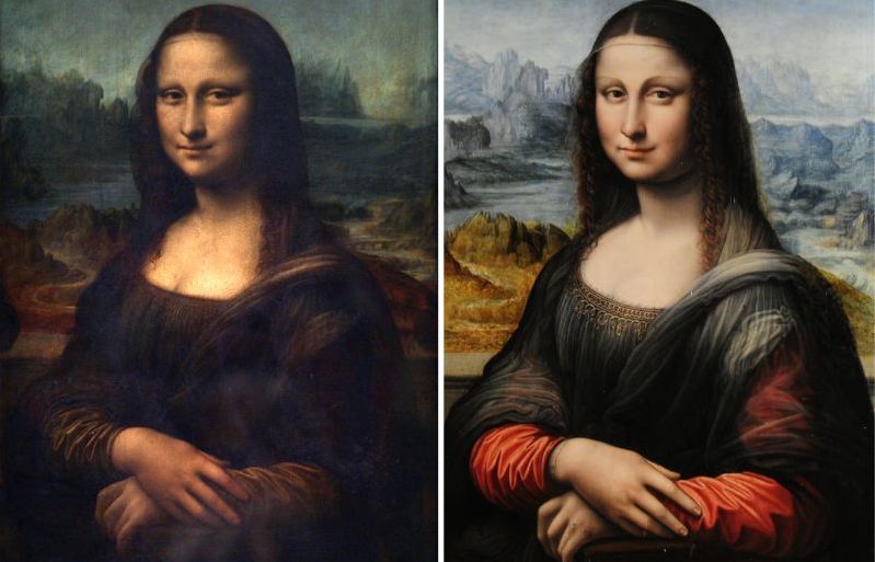 A modificação foi incluída no catálogo da exposição recém aberta no Museu do Louvre, onde também se exibe a cópia da Mona Lisa do Museu do Prado, recentemente restaurada e elaborada na oficina do artista | AFP PHOTO / JEAN-PIERRE MULLER-JAVIER SORIANO