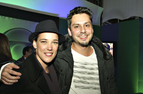 Os atores Adriana Birolli e Alexandre Nero, ambos curitibanos, encontraram-se nos bastidores do Lupaluna, no sábado, último dia do evento | Mauro Campos