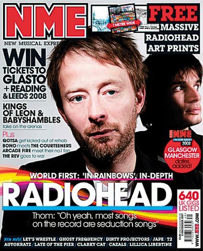 Radiohead estampou a capa de dezembro de 2007 |