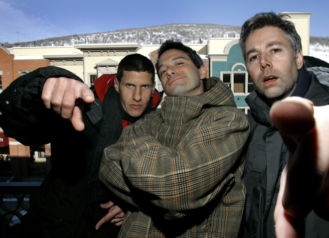O Beastie Boys em 2006: Mike Diamond, Adam Horowitz e Adam Yauch durante o festival de cinema de Sundance, em Utah |