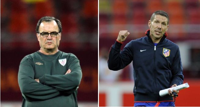 Bielsa e Simeone: técnicos argentinos se encontram na final da Liga Europa entre Athletic de Bilbao e Atlético de Madrid | AFP