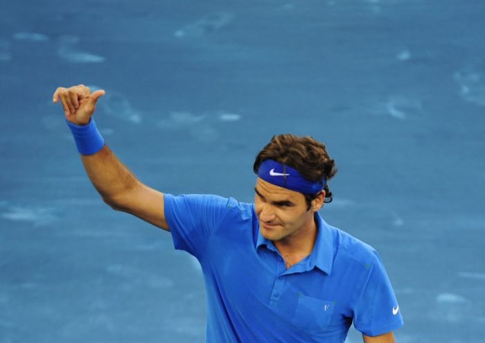 Federer comemora a vitória diante do francês Gasquet em Madri | AFP