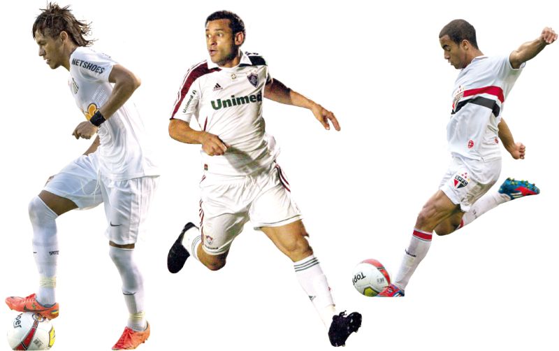 Neymar, Fred e Lucas serão atrações do Brasileirão 2012 | Yasuyoshi Chiba/ AFP, Cristiano Andujar e Yasuyoshi Chiba/ AFP
