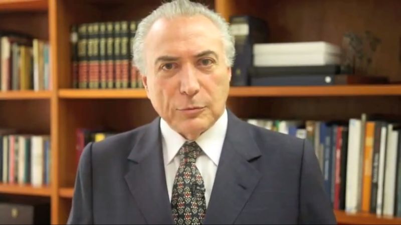 Temer: vídeo em apoio à candidatura de Rafael Greca | Reprodução