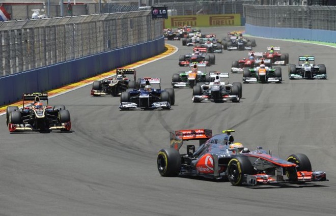 Hamilton em tomada da largada do GP | 