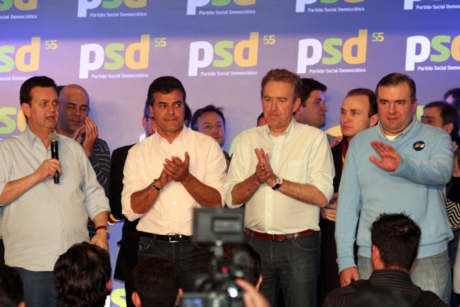 Kassab, Beto Richa, Ducci e Leprevost, na convenção em que PSD firmou apoio |