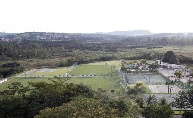 Vista do resort em que o Coritiba ficará hospedado em Atibaia: publicidade como moeda de troca | 