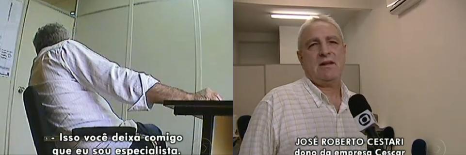 José Roberto Cestari, proprietário da Cescar, empresa maringaense envolvida em fraude de concursos públicos | Reprodução/ Rede Globo