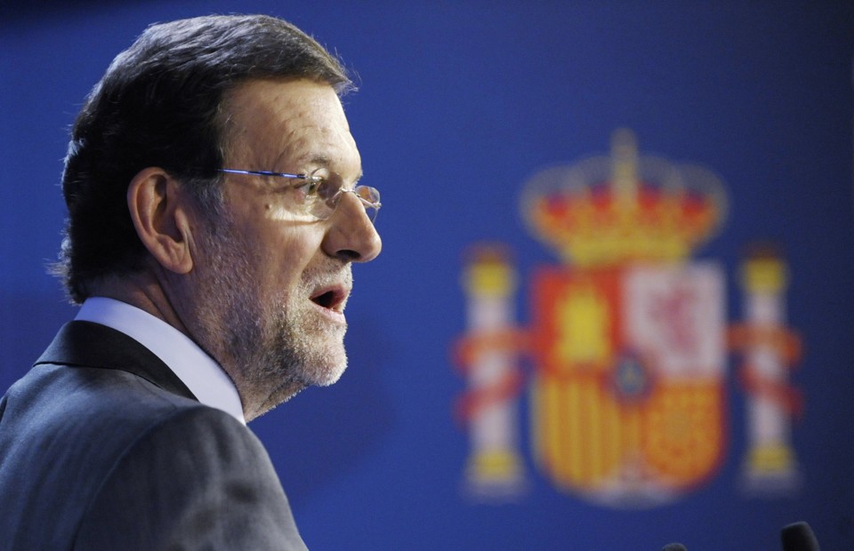 Primeiro ministro espanhol Mariano Rajoy, durante conferência de imprensa após reunião de líderes da União Europeia, em Bruxelas | Eric Vidal/Reuters