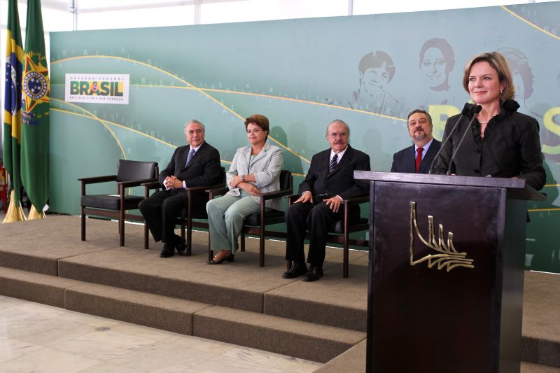 Gleisi no dia que tomou posse na Casa Civil: distante das articulações políticas | Roberto Stuckert Filho/Presidência