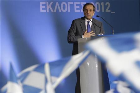 Líder do partido conservador Nova Democracia, Antonis Samaras, participa de comício às vésperas das eleições em Atenas | REUTERS
