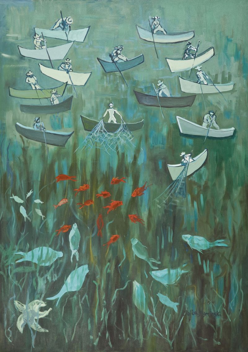 O quadro Luta pela Sobrevivência é uma das obras da mostra | Reprodução