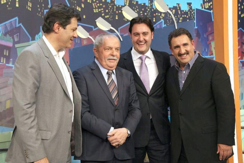 Ratinho Jr. conversou com Lula nos bastidores do programa de seu pai, no SBT | Divulgação: Lourival Ribeiro/SBT