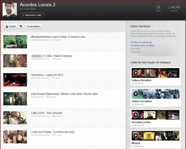 Acordes Locais no YouTube reúne mais de 200 vídeos | Divulgação