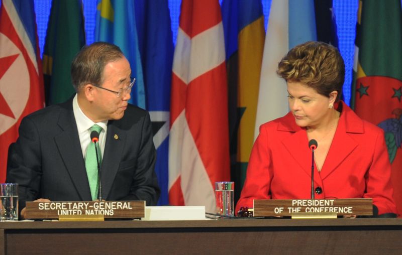 Presidente Dilma Rousseff e secretário-geral Ban Ki-Moon da ONU abrem oficiamente a Rio+20 | AFP PHOTO / EVARISTO SA