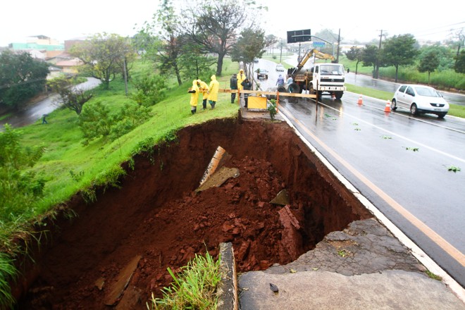 Trecho da Avenida Duque de Caxias atingido pelas chuvas | 