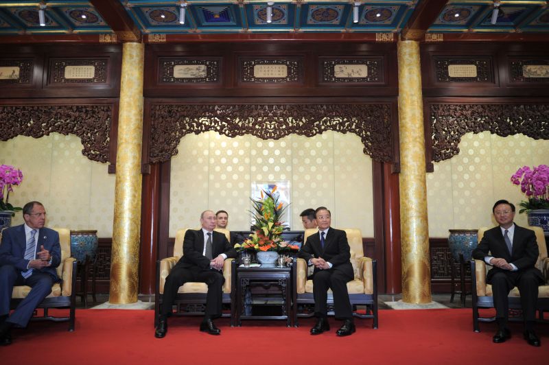 Presidente russo e chinês durante segundo dia de visita de Putin à China | AFP PHOTO/ RIA-NOVOSTI/ POOL/ ALEXEY DRUZHININ