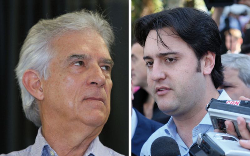 Rubens Bueno (PPS), deputado federal e candidato a vice-prefeito de Curitiba; e Ratinho Júnior (PSC), deputado federal e candidato à prefeito de Curitiba | Fotos: Antônio More/ Gazeta do Povo