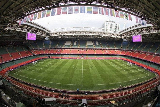 Millenium Stadium vazio antes de receber o jogo entre Brasil e Egito | 