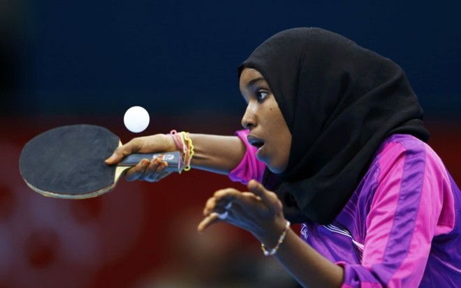 Yasmin Hassan Farah, do Djbuti, foi atropelada pela brasileira Caroline Kumahara |