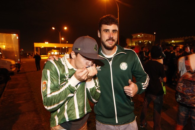 Bruno Foganholi e o amigo Rafael Pradi na recepção ao Palmeiras | 