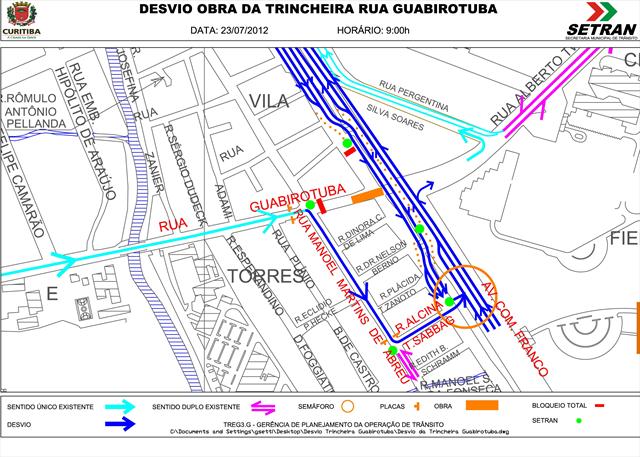 Veja como funcionarão os desvios na Avenida das Torres e na Rua Guabirotuba | Divulgação / Prefeitura de Curitiba