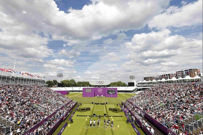 O Lord´s Cricket Ground recebeu um grande público para as provas do Tiro com Arco |