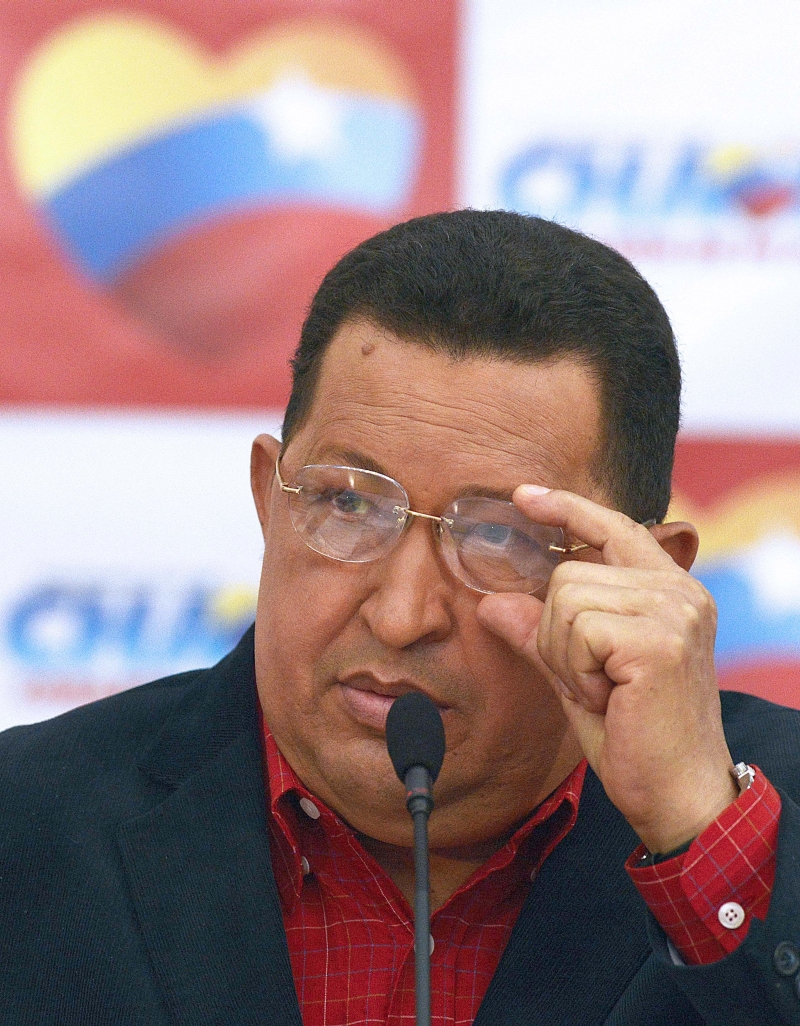 Chávez durante a entrevista de quatro horas de duração, em que falou sobre sua saúde | Juan Barreto/AFP