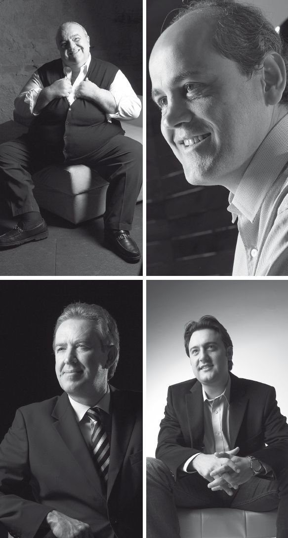 Pelo menos em uma coisa Rafael Greca, Gustavo Fruet, Ratinho Júnior e Luciano Ducci (em sentido horário), todos candidatos a prefeito de Curitiba, concordam. Os quatro elegeram o badalado fotógrafo curitibano Manoel Guimarães para produzir as fotos de campanha. Na semana passada, em dias diferentes, acompanhados dos respectivos vices, eles posaram para as lentes de Guimarães em seu estúdio, no Bigorrilho. As fotos que a coluna publica são diferentes das que serão usadas nos materiais da campanha | Fotos: Manoel Guimarães