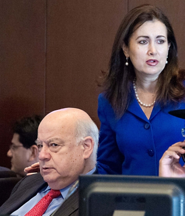 Chileno José Miguel Insulza, da OEA, e sua assistente Carmen Lucía de la Pava, em reunião | Karen Bleier/AFP