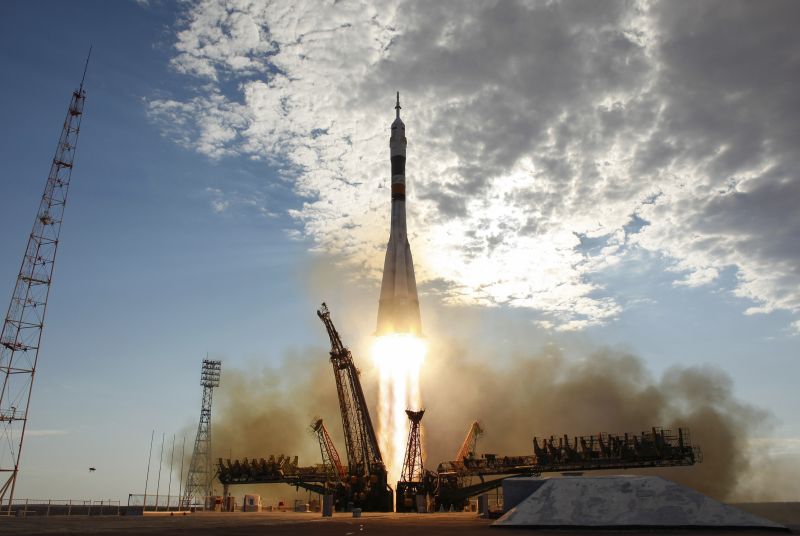 Foguete Soyuz TMA-05M decolou do Casaquistão no último domingo, dia 15 | REUTERS/NASA/Carla Cioffi/Handout